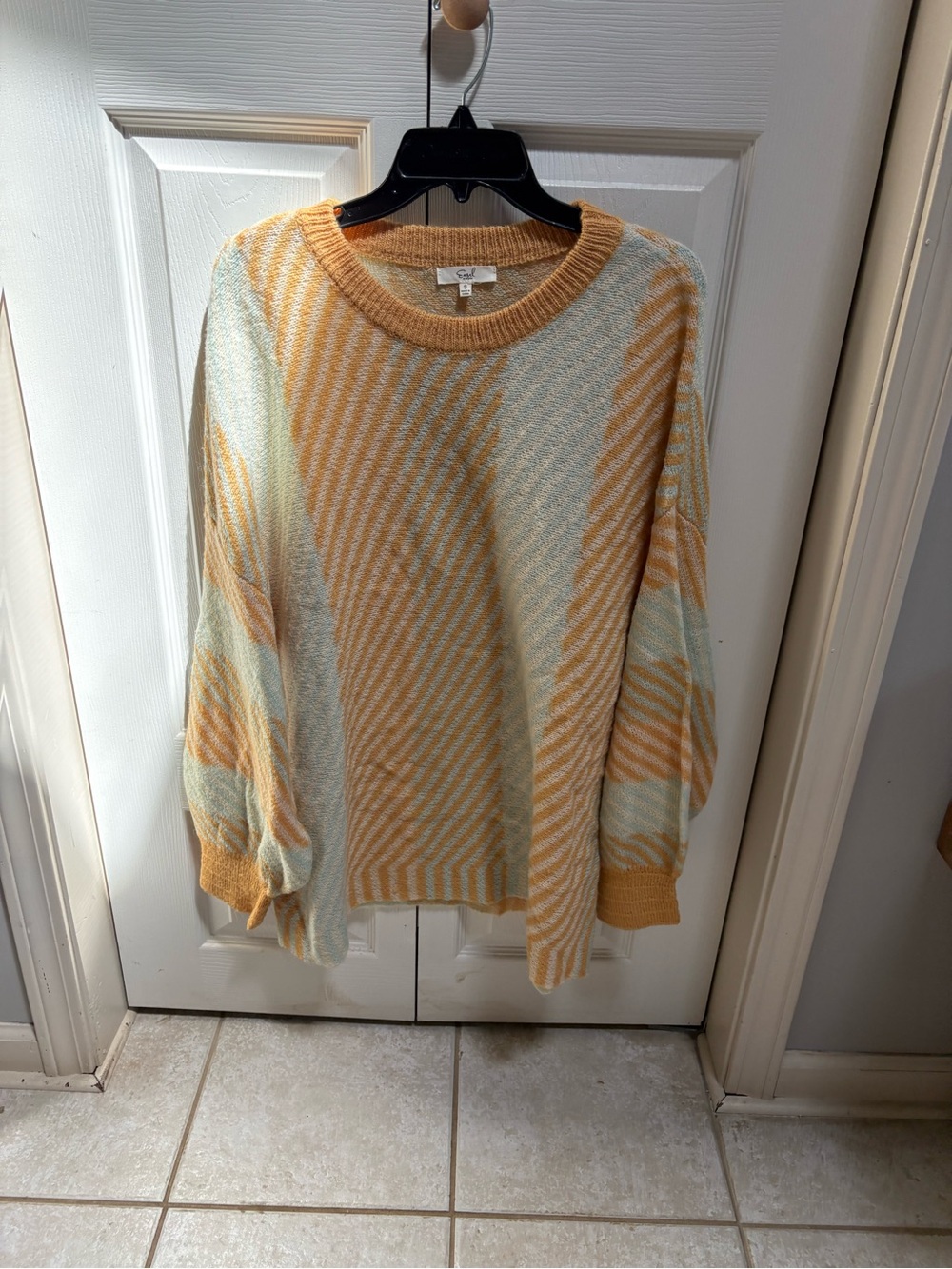 easel Striped Crewneck Sweater - Yellow & Cream